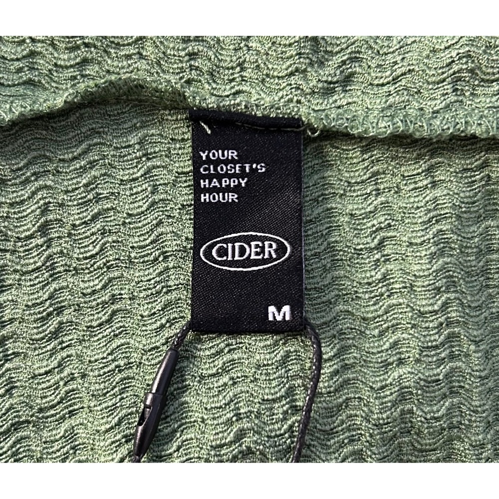 Cider Green Textured Ruched Drawstring Crop Top Lettuce Trim CD2022011156817MD M - Picture 6 of 6